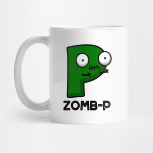 Zom-P Cute Halloween Zombie Alphabet P Pun Mug